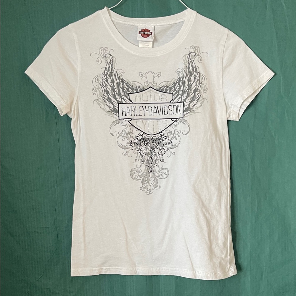 Women’s Harley-Davidson White Tee with Winged Graphic
